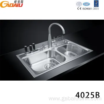 Popular Home Stainless Steel Two Bowls Kitchen Sink